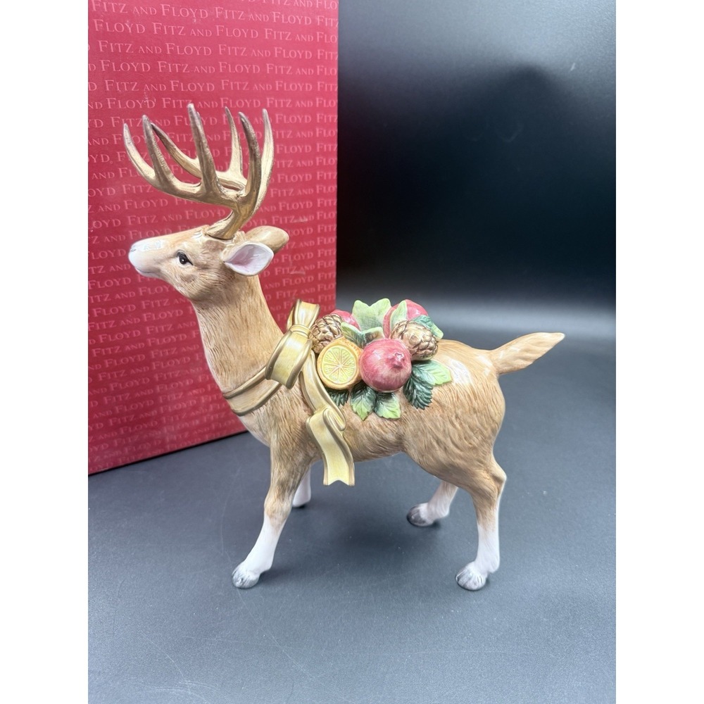 Fitz & Floyd Classics Winter Spice Deer Candle Holder Taper